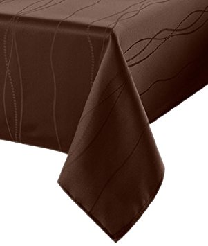 Benson Mills Gourmet Spillproof Fabric Tablecloth, Chocolate, 60-inch-by-104-inch