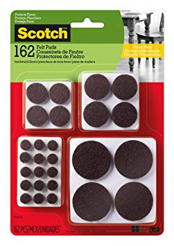 Scotch, SP847-NA, Assorted Furniture Felt Pads, 162 Felt Pads, Brown