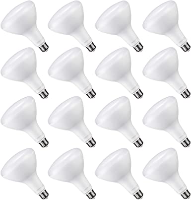 TORCHSTAR 16-Pack Dimmable LED BR40 Flood Light Bulb, 17W (100W Eqv.), 1400lm, E26 Base, UL & Energy Star Listed, 4000K Cool White, for 6 Inch Can Light Trim, Recessed Kit
