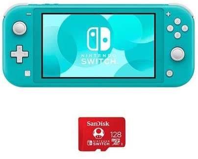 Nintendo Switch Lite, Turquoise - with SanDisk 128GB UHS-I microSDXC Memory Card for The Switch