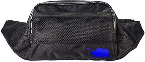 Cali Crusher 100% Smell Proof Fanny Pack w/Combo Lock (Black/Blue)