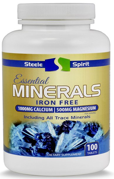 Multi Mineral   Cal Mag Supplement with Zinc. 1000mg Calcium   D3 & 500mg Magnesium. All 72 Trace Minerals. Iron Free. Supports Healthy Immune & Heart Health. Promotes Strong Bones. 2 Pills Per Day.