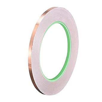 uxcell Double-Sided Conductive Tape Copper Foil Tape Adhesive 5mm x 30m/98.4ft for Guitar, EMI Shielding Crafts, Electrical Repairs, Stained Glass