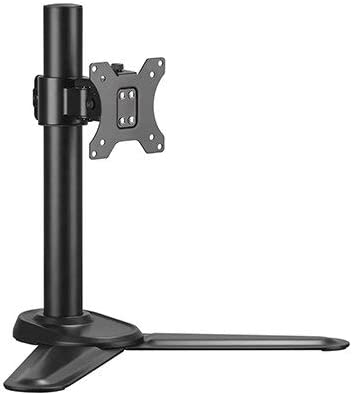 Mount Plus MP-T01 Single Monitor Stand | Freestanding VESA Steel Mount Base Riser fits 13 to 32 inch Screens | Adjustable Height, Tilt, Swivel, Rotation