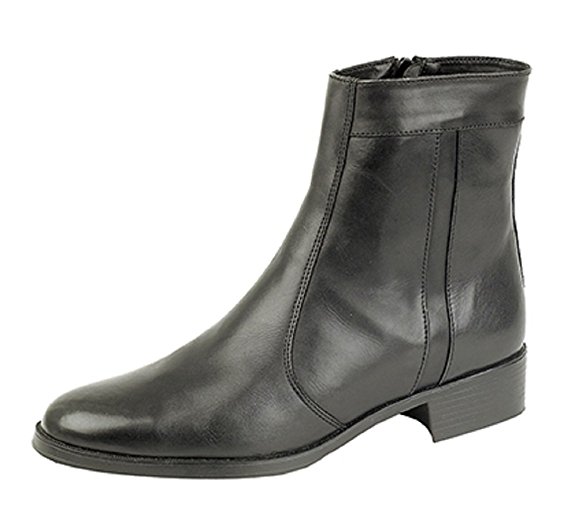 Scimitar Black Leather Executive Zip Boots