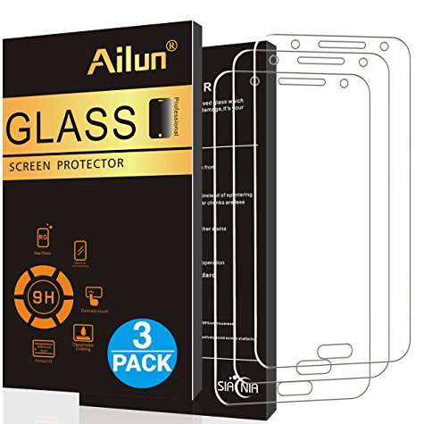 Galaxy J7 Screen Protector,[3Pack][2015-Release]By Ailun,Tempered Glass for Samsung Galaxy J7,2.5D Edge,Anti-Scratch,Case Friendly-Siania Retail Package