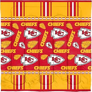 Northwest NFL Kansas City Chiefs Unisex-Adult Bed in a Bag Set, Queen, Rotary