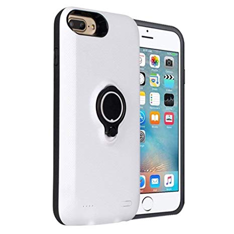 Liphier iPhone 6 plus/6s plus Battery Charger Case, 3700mAh Ultra Slim Rechargeable External Charger Case Portable Charging Case with Kickstand For iPhone 6 plus/6s plus/7 plus/8 plus 5.5" (White)