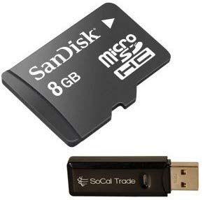 8GB Intel MicroSD HC Micro SDHC Memory Card for Samsung Intercept M910 Vibrant Galaxy S i9000 Gravity 3 T479 Gravity T T669 Restore M570 Rugby 2 A847 Seek M350 Smiley T359 Wave S8500 Strive A687 with custom formatting and SoCal Trade MicroSD HC & SD HC Card Reader