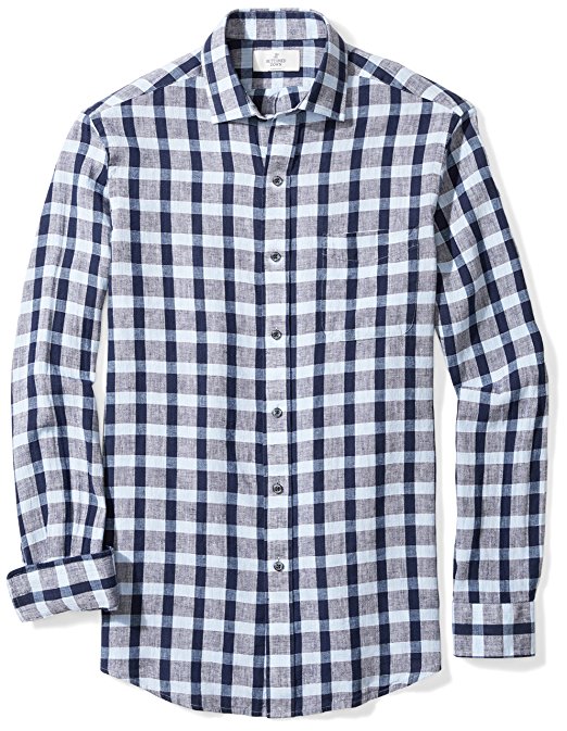 Buttoned Down Men's Classic Fit Spread-Collar Linen Sport Shirt