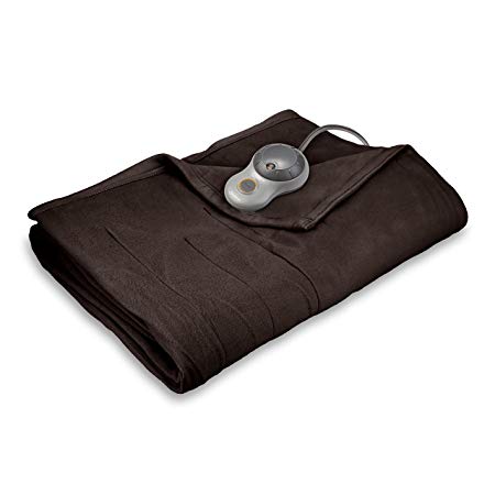 Sunbeam Quilted Fleece Heated Blanket, Queen, Walnut, BSF9GQS-R470-13A00