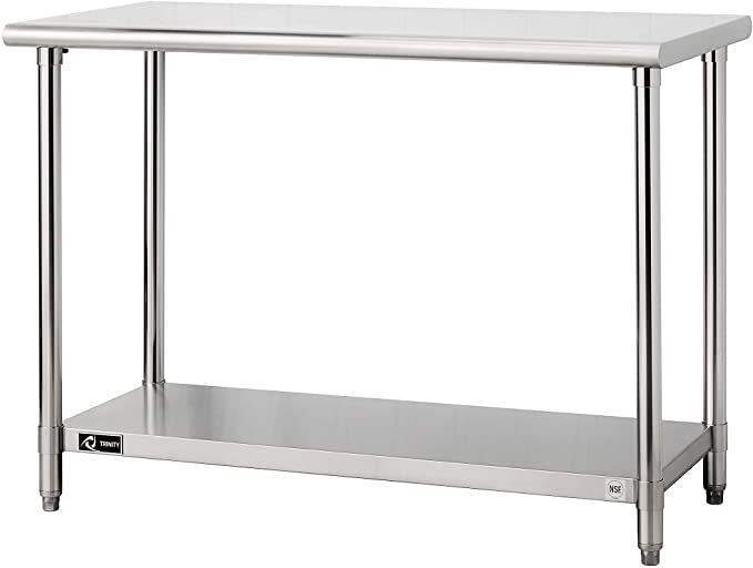 TRINITY EcoStorage NSF, 48-Inch Stainless Steel Utility Table,