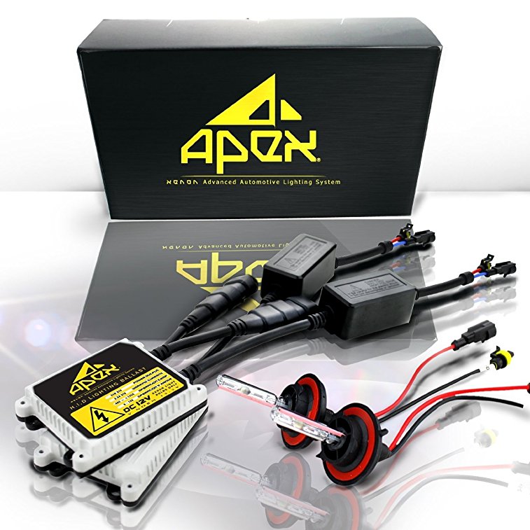 Apex 9006 / HB4 ( 5k 5000k Oem White Color ) Xenon Hid Conversion Kit with Slim Ignitor Digital Ballasts Hids lights kits - 2 Year Warranty