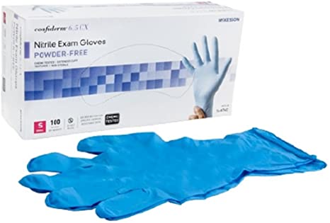Exam Glove McKesson Confiderm® 6.5CX Extended Cuff NonSterile Powder Free Nitrile Ambidextrous Textured Fingertips Blue Chemo Tested Small