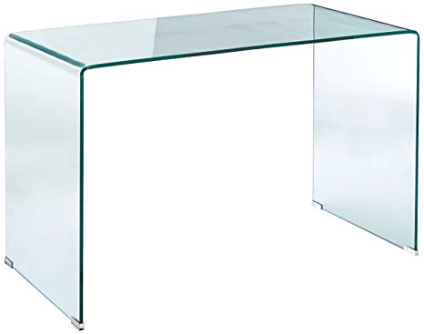 Coaster Home Furnishings 801581 Coaster Mid-Century Modern Clear Glass Writing Desk, 47.25'' L x 23.5'' W x 29.5'' H,