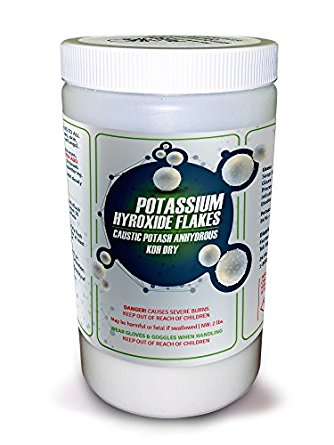 PURE Potassium Hydroxide Flakes - 2 LB (Caustic Potash Anhydrous KOH Dry)