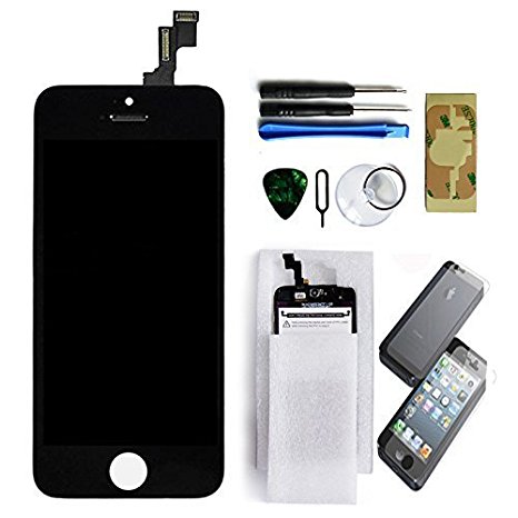 Black Retina LCD Touch Screen Digitizer Glass Replacement Full Assembly for iPhone 5S