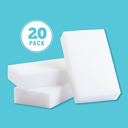 Magic Eraser Melamine Foam Sponge All Purpose Multi Surface Eco Green Cleaner for Whiteboard, Kitchen, Tile, Walls, Soap Scum, Bathroom, Shoes, Floor (20 pcs bulk pack)