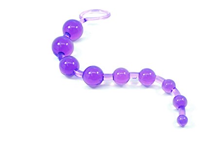 Cloud 9 Novelties Classic Anal Beads Flexible Body Safe with Reinforced Handle, Purple, 0.10 Pound