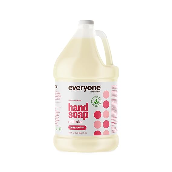 Everyone Liquid Hand Soap Refill, 1 Gallon, Ruby Grapefruit, Plant-Based Cleanser with Pure Essential Oils