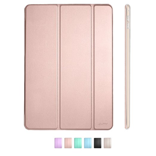 iPad Pro 9.7 Case-Dyasge Pearly Luster Stand Cover with Auto Wake/Sleep, Magnet, Translucent Frosted Back Protector for Apple iPad Pro 9.7 inch/iPad Air 3,Rose Gold