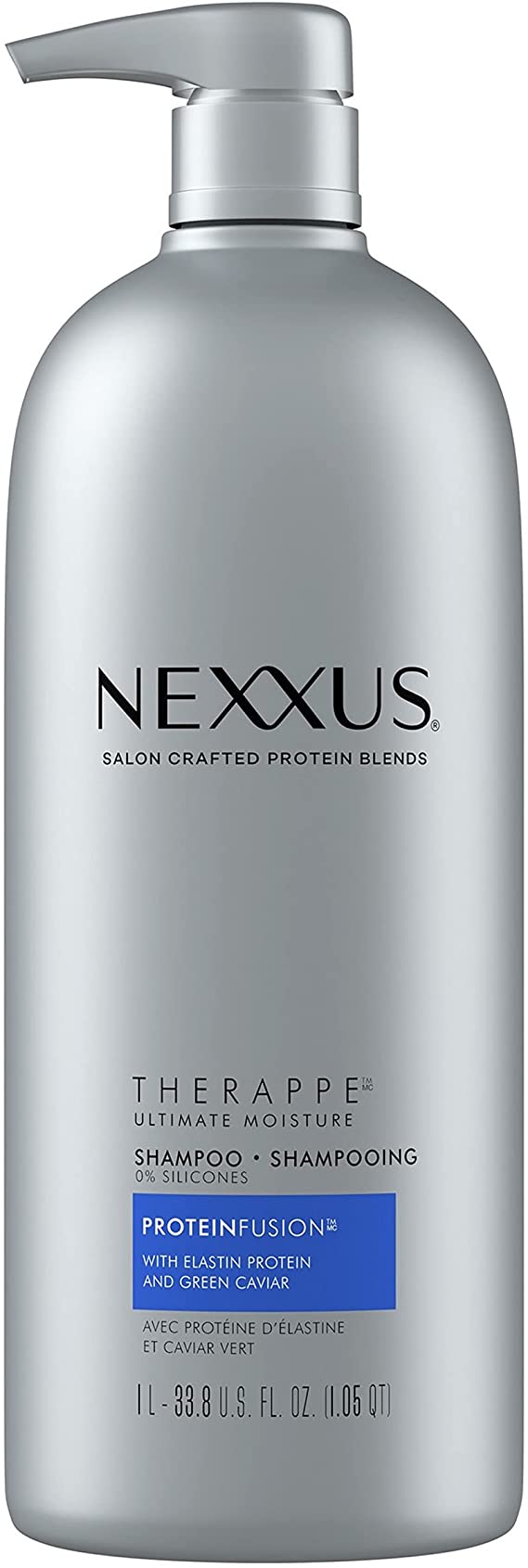 Nexxus Therappe Ultimate Moisture Shampoo for Dry Hair with ProteinFusion Blend of Elastin Protein and Green Caviar 1 L