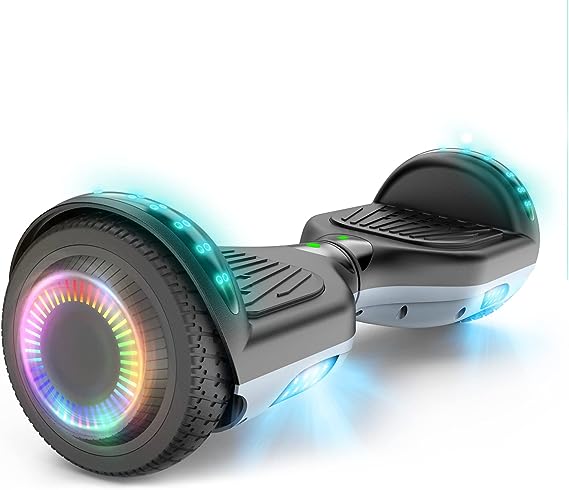 SISIGAD Hoverboard Self Balancing Scooter 6.5" Two-Wheel Self Balancing Hoverboard with Bluetooth Speaker and LED Lights Electric Scooter for Adult Kids Gift