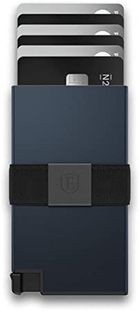Ekster Aluminum Cardholder - 0.2-inch Slim Minimalist Wallet - Expandable Backplate, RFID Blocking Layer, Durable Space-Grade 6061-T6 Aluminum, 1-15 Card Storage Capacity (Midnight Blue)