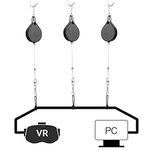 Cosmos Set of 3 Cable Management VR Pulley System for VR Headset and cable cords, VR Accessories Set with 3 Pulleys and 3 Adhesive Hooks