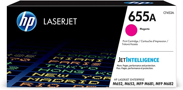 Original HP 655A Magenta Toner Cartridge | Works with HP Color LaserJet Enterprise M652, M653, HP Color LaserJet Enterprise MFP M681, M682 Series | CF453A