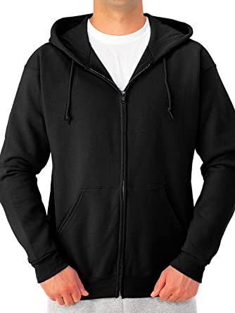 Jerzees Mens Black Adult Full Zip Hooded Sweatshirt - Xsizes