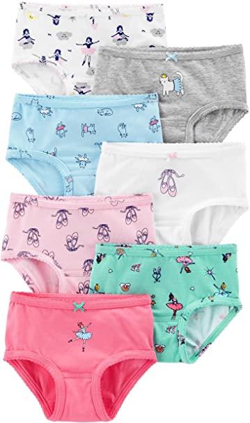 Carter's Girls' 7-Pack Print Days Underwear