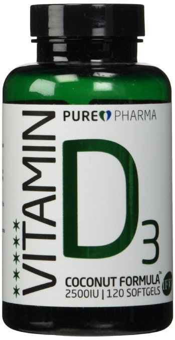 PurePharma D3 COCONUT FORMULA 1 Bottle 1 Month Supply