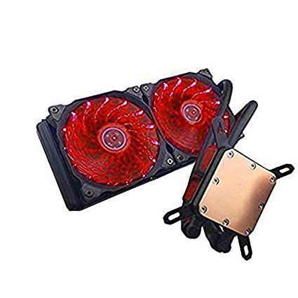 upHere Technology All-In-One High Performance Liquid CPU Cooler with Dual Adjustable 120mm PWM Fan,Red LED