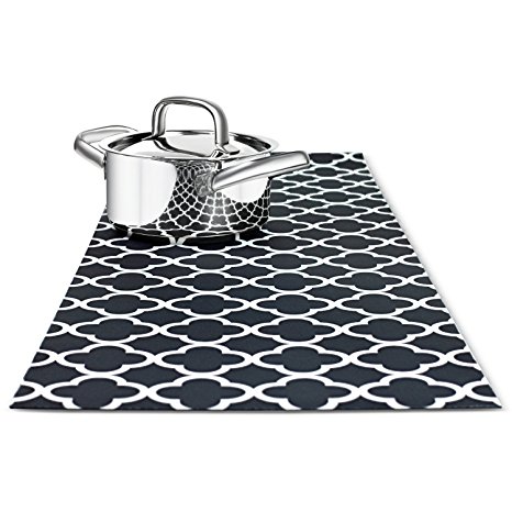 Trivetrunner :Decorative Trivet and Kitchen Table Runners Handles Heat Up to 300F, Anti Slip, Hand Washable, and Convenient for Hot Dishes and Pots,Hand Washable (Black & White)