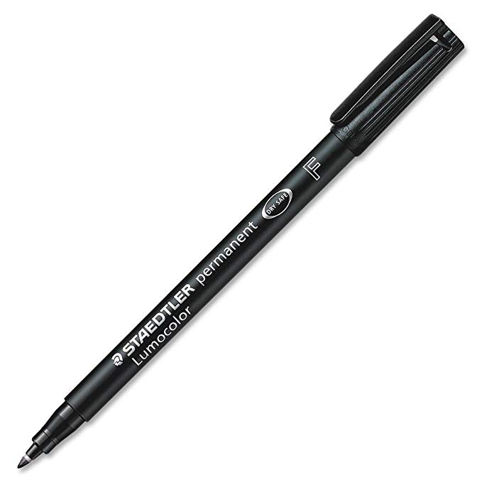 Staedtler's Fiber Tip Pen, Permanent, Fine Point, 10/Box, Black Ink (STD318A69)