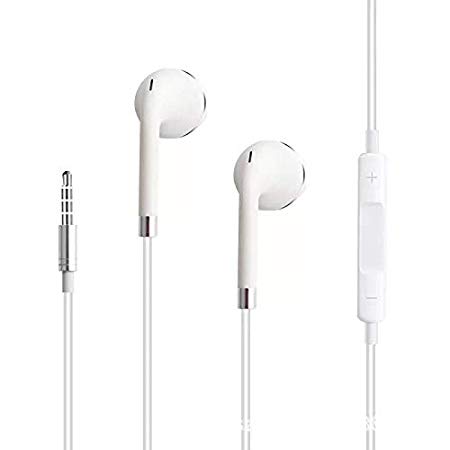 Aux Headphones/Earphones/Earbuds 3.5mm Wired Headphones Noise Isolating Earphones with Built-in Microphone & Volume Control Compatible with iPhone 6 SE 5S 4 iPod iPad Samsung/Android MP3