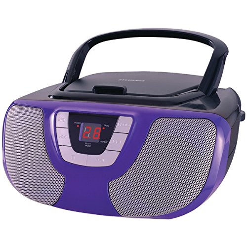 Sylvania Portable CD Player Boom Box with AM/FM Radio (Purple)