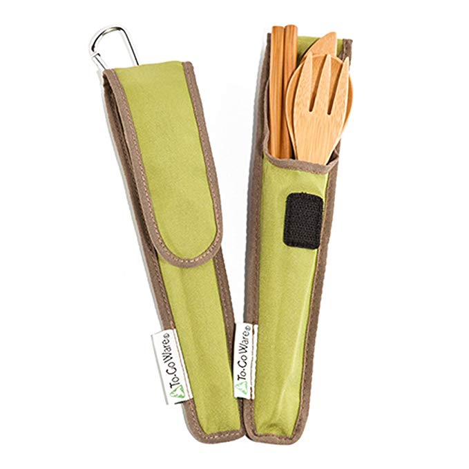Bamboo Travel Utensils - To-Go Ware Utensil Set with Carrying Case (Avocado) (705105479308)