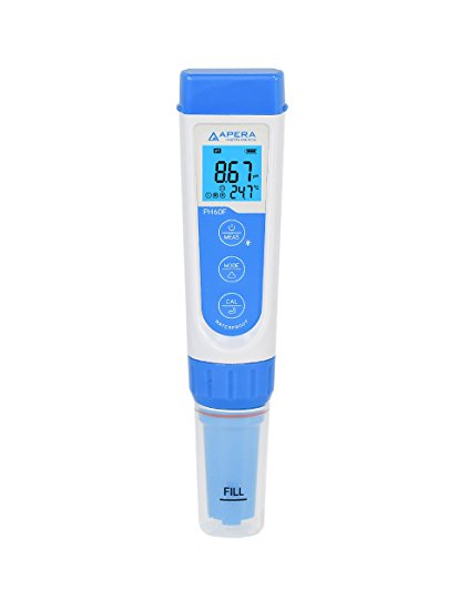 Apera Instruments PH60F Premium pH Pocket Tester with Replaceable Flat Sensor, for Skin, Fabrics, Paper's pH Testing, ±0.01 pH Accuracy, -2.00-16.00 pH Range