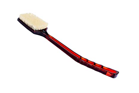 Bass Brushes | Esthetician Grade Bath & Body Brush  |   100% Natural Bristle FIRM   |  High Polish Acrylic Handle   |   Square Style   |  Tortoise Shell Finish  |   Model 79T - TSL