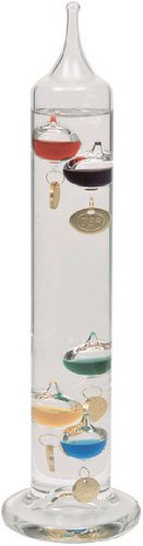 Lily's Home Galileo 14 inch Glass Thermometer with 5 Multi Colored Spheres in Fahrenheit and with Gold Tags