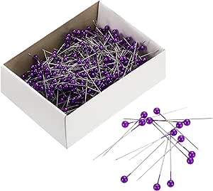 uxcell Sewing Pins 800pcs Round Pearl Head Dressmaking Corsage Pins Straight Pins for Wedding Sewing Decoration DIY Craft, Purple