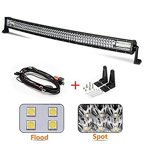 Autofeel 42" Curved Led Light Bar Triple Row 648W 64800LM Cree 7D Spot Flood Combo Beam for Off Road Jeep ATV AWD SUV 4WD 4x4 Pickup