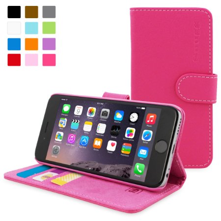 iPhone 6 / 6s Plus Case, Snugg® - Leather Wallet Cover Case with Lifetime Guarantee (Hot Pink) for Apple iPhone 6 / 6s Plus