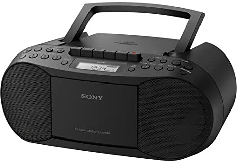 Sony Portable Digital Tuner AM/FM Radio Cd Player & Tape Cassette Recorder Mega Bass Reflex Stereo Sound System Plus 6ft Cube Cable Aux Cable to Connect Any iPod, iPhone or Mp3 Digital Audio Player