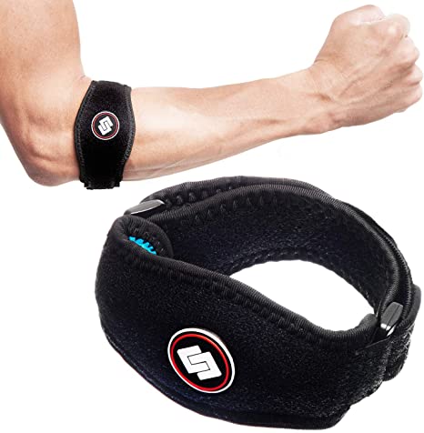 UNIS 2 Pack Elbow Support Brace Tennis Elbow Strap with Compression Pad Fit for Men and Women