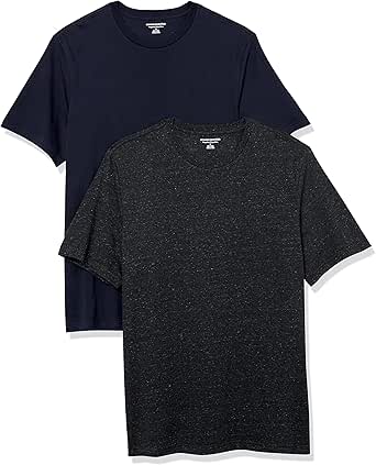 Amazon Essentials Men's T-Shirt Regular-Fit Short-Sleeve Crewneck, Pack of 2