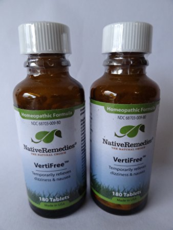 Native Remedies Vertifree To Temporarily Relieves, Dizziness & Nausea (180 Tablets) - 2 Pack
