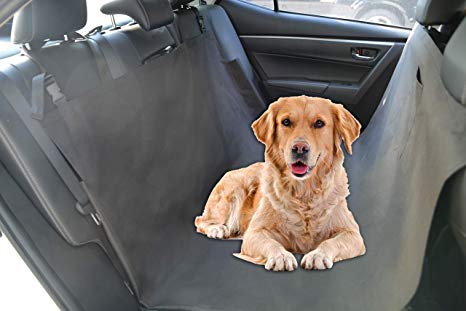 ROTANET Dog Seat Cover for Back Seat of Cars/Trucks/SUV - 100% Waterproof & Hammock Convertible, Black